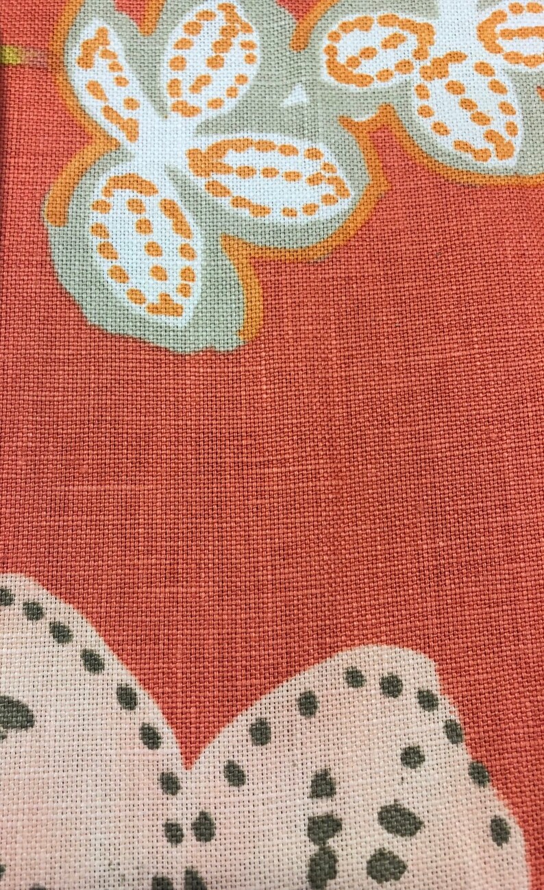 Jacobean Salmon Blush Gray floral Drapery Fabric by Etsy