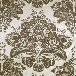 Damask - Mint - Brown - Upholstery Fabric by the Yard - Custom Cut Yardage - Pillow Covers - Cushion Covers - Home Decor - Decorative Fabric