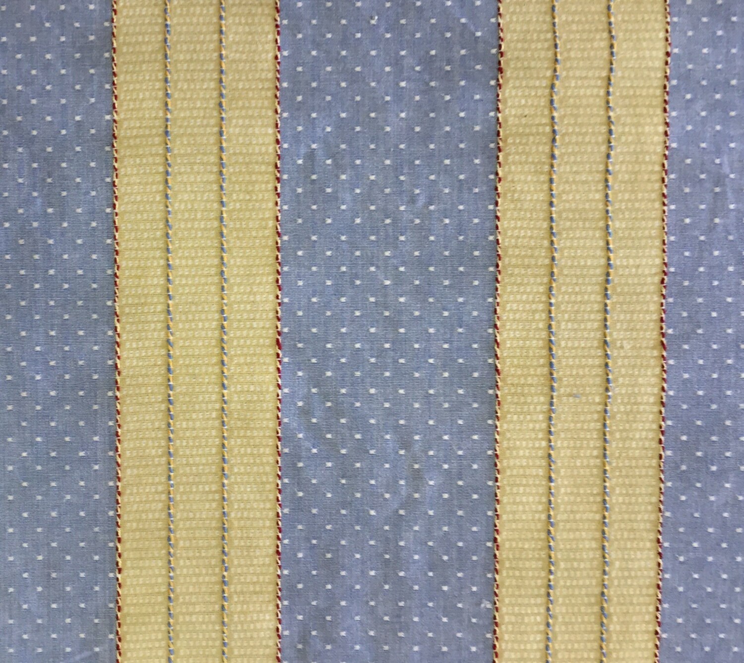 Blue and Light Yellow Stripe Upholstery Fabric by the Yard Etsy