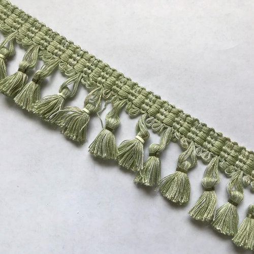Sage Green Trim Beaded Ball Fringe by the Yard Etsy