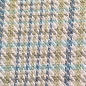 Pale Blue and Green, and Tan Woven - Upholstery Fabric by the Yard