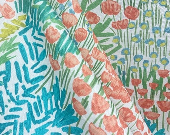 Aleen Meadow - Pastel Floral - Floral White Background - Spring Floral - Floral Upholstery - Fabric by the Yard