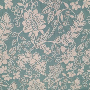 Aqua Tropical Leaves - Upholstery Fabric by the Yard