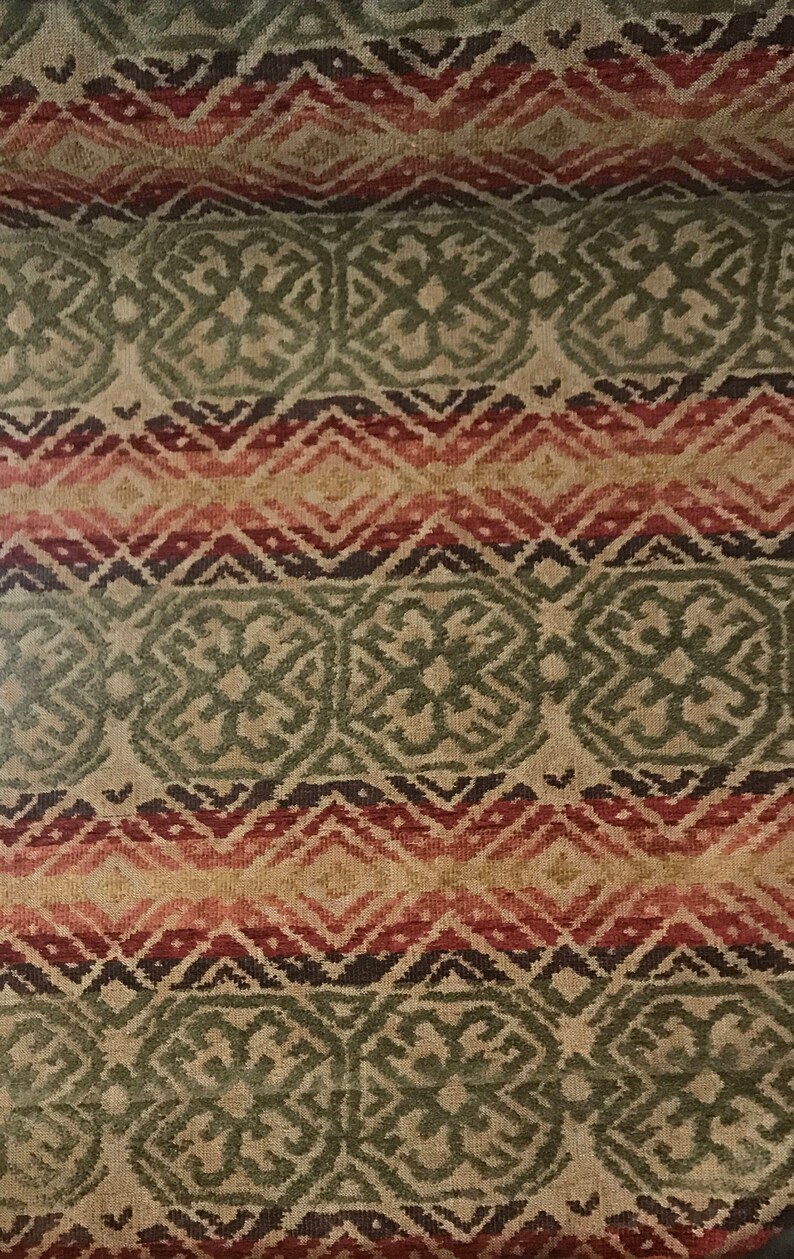 Yellow Tribal Upholstery Fabric by The Yard Purple Green Red
