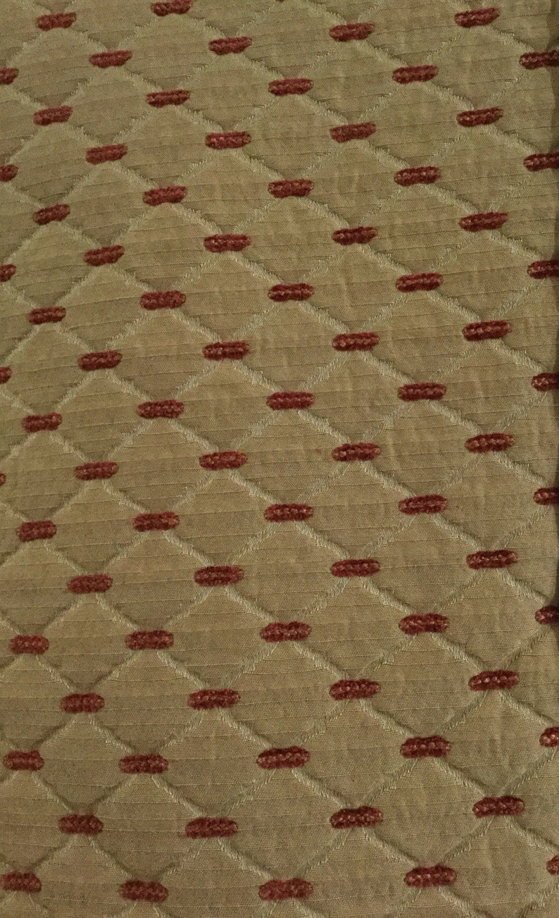 Cream and Red Diamond Upholstery Fabric by the Yard Etsy