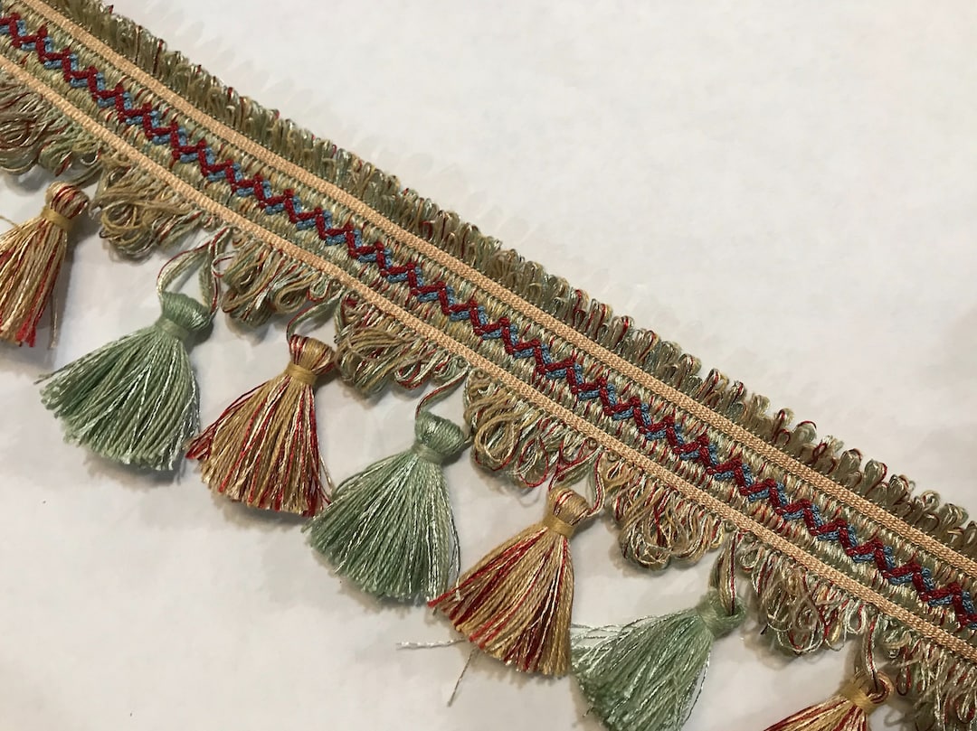 Red Blue Green Tassel Fringe Trim by the Yard Custom Etsy