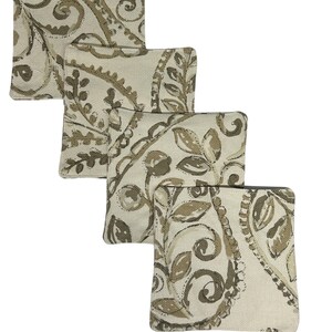Jennifer Adams Paisley Neutral cocktail, napkins -neutral - cocktail napkin - fabric napkin - reusable napkin - napkins