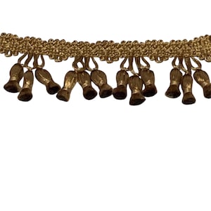 Honey Brass Tassel Trim  - Home Decor Trim - Drapery Trim - Tassel Fringe By The Yard - Custom Cut Yardage - Pillows - Drapery Edgings