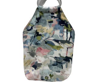 Boho Tote Bag - Pink Brushstroke Tote -  Pink - blue - Unique Tote