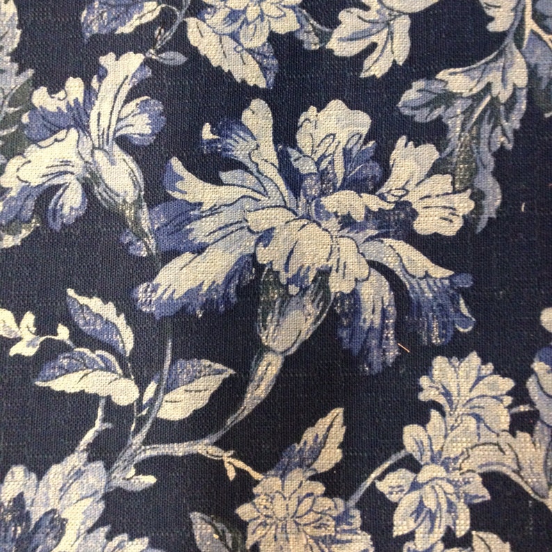 French Country Blues Floral Fabric Upholstery Fabric By The Etsy