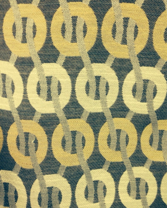 FABRIC SALE Modern Gray and Yellow Geometric Fabric Woven Upholstery Fabric  by the Yard 