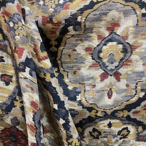 Zari Graphite - Gray Medallion Fabric - Gray Upholstery Fabric - Gray Medallion Upholstery Fabric - Fabric by the Yard
