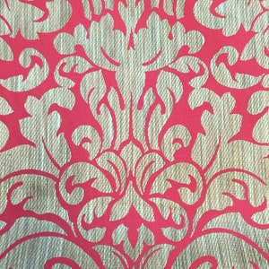 Red And Gold Damask Fabric - Luxurious Damask Fabric - Modern Damask - Classic Damask Fabric - Large Scale Fabric - Red Bold Damask Fabric