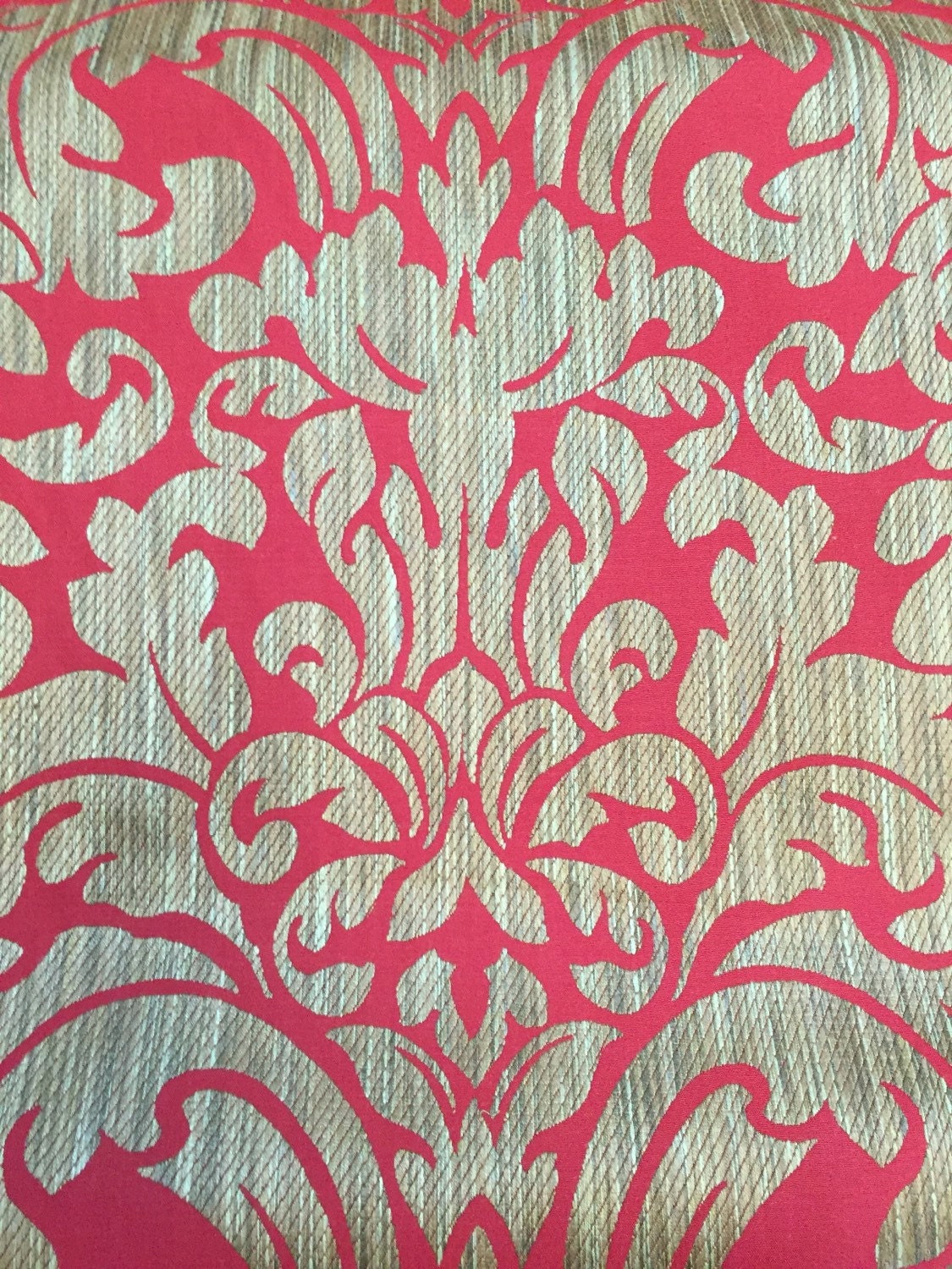 Red and Gold Damask Fabric Luxurious Damask Fabric Modern Etsy Australia