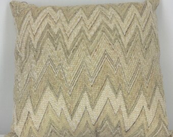 Natural Woven Chevron Pillow Cover - Accent Pillow - Home Decor - Pillow Cover