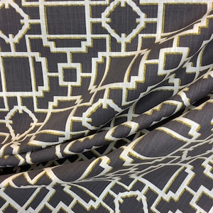 Makura Lacquer - Geometric -Lattice - Covington Fabrics - Chinoiserie Geometric - Fabric by the Yard