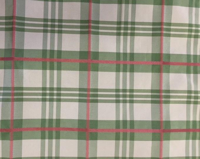 Pink/green Plaid Upholstery Fabric by the Yard - Etsy