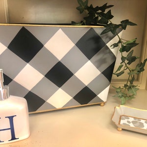 Light Green and White - Buffalo Check - Tea Tray - Large Serving Tray ...