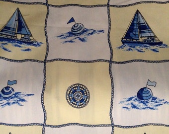 Nautical Ships - Out at Sea Fabric - Coastal Fabric - Beach Decor