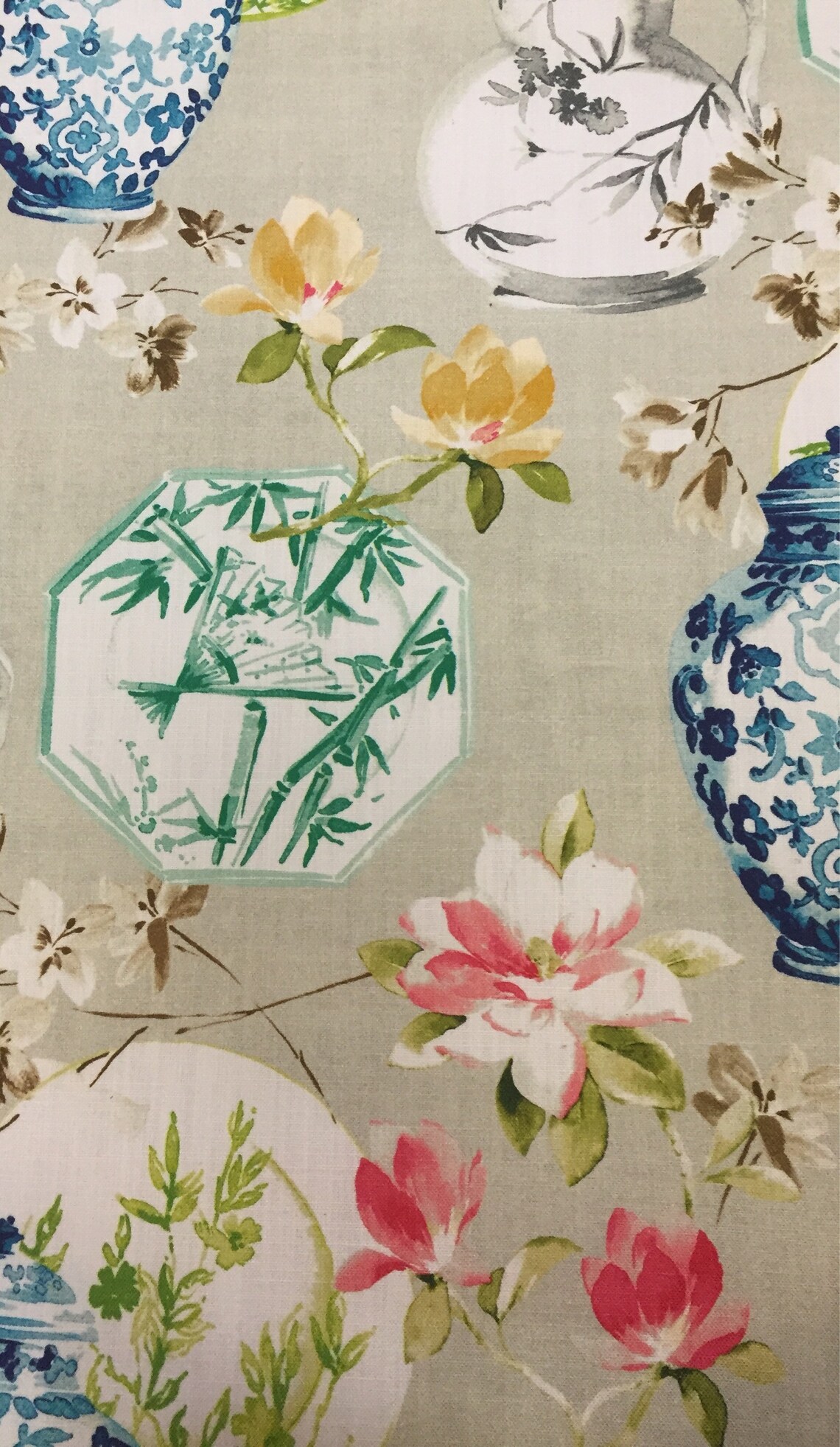 Ginger Jars Chinoiserie Asian Fabric Ceramica Garden Etsy