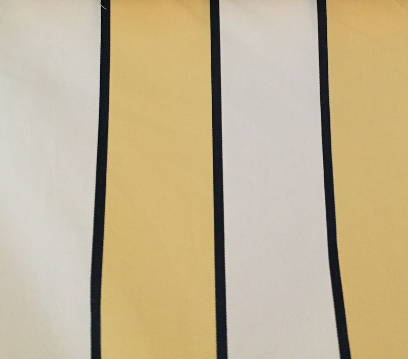 Stripe Black Yellow Upholstery Fabric by the Yard Etsy
