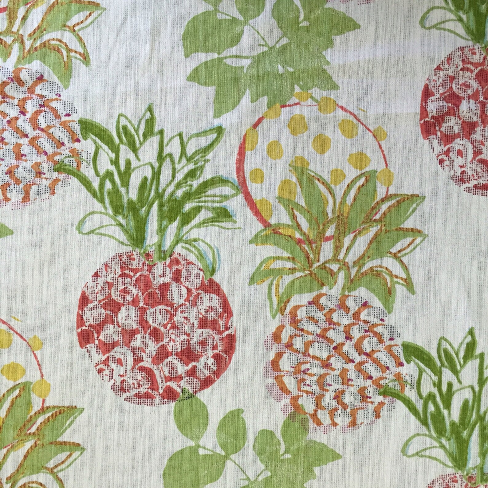 Pineapple Red Fabric by the Yard Upholstery Fabric by the Etsy