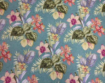 Multicolored Orchid Flowers Upholstery Fabric - Upholstery Fabric By The Yard