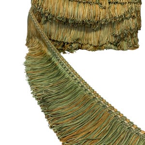 4” Olive Bronze Bullion Fringe - Trim by the Yard - Custom Cut Yardage - Pillow Trim - Drapery Trim - Bullion Trim - White Trims -