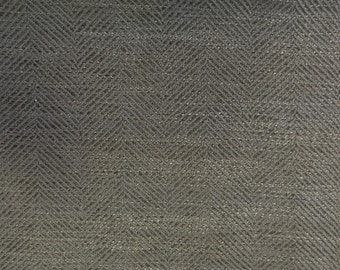 Modern Gray Colored Herringbone Fabric - Upholstery Fabric By the Yard