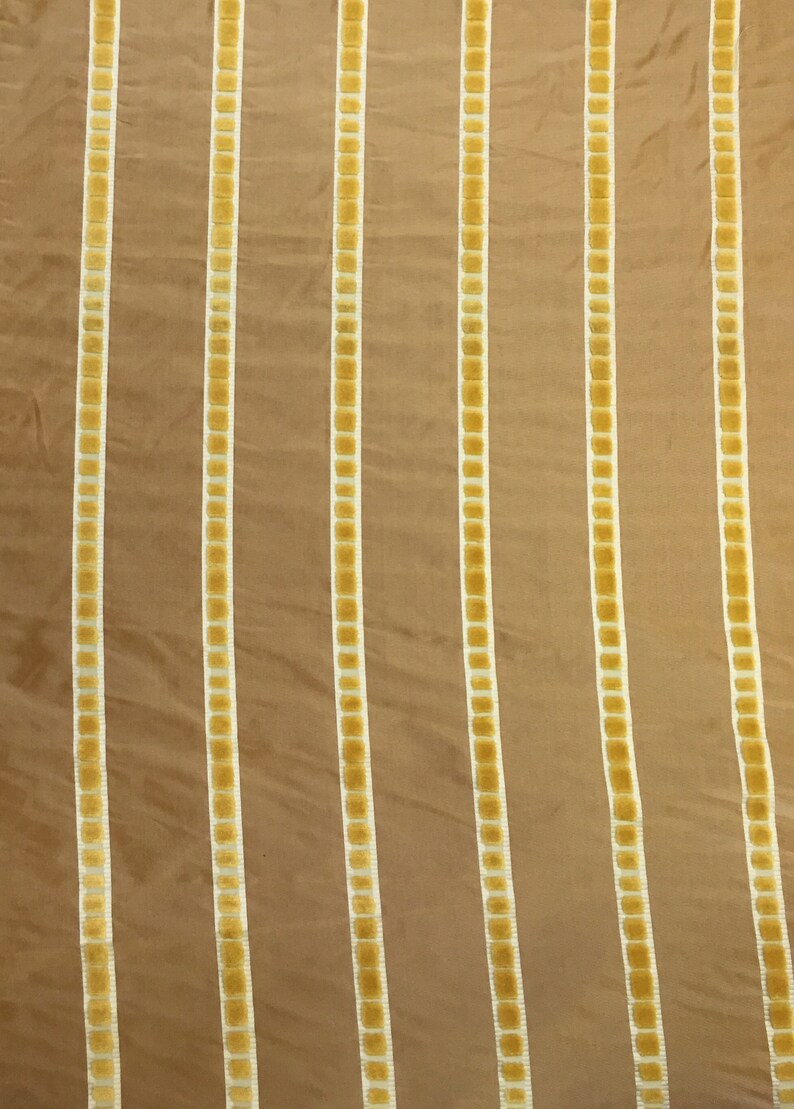 Mustard Yellow Velvety Stripe Drapery Panels Custom Etsy UK