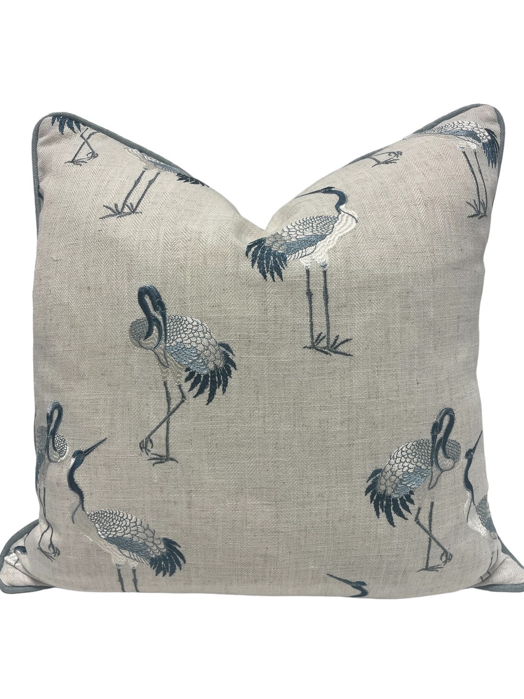 Blue Heron Pillow Cover Etsy