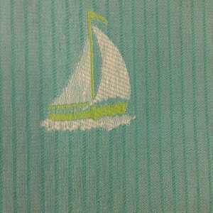 Aqua  - Lime Green - SailBoats Upholstery Fabric By The Yard - Custom Cut Yardage - Coastal Fabric - Pillows - Cushions - Upholstery - Drape