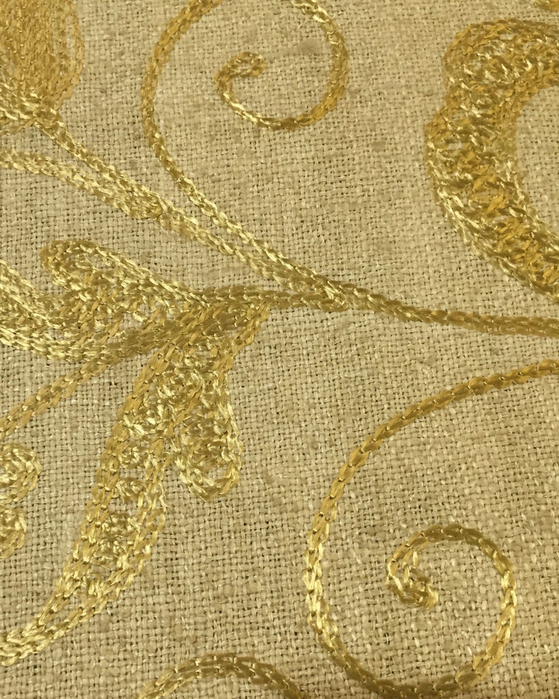 Gold Raw Silk Upholstery Fabric By The Yard Silk Floral Embroidered Railroaded Silk Roman Shades Custom Silk Pillows Dyeing Batik Craft Supplies Tools Vadel Com
