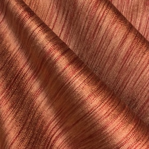 Autumn Blaze Stripe Velvet - Striped Red Velvet Fabric - Accent Velvet Fabric - Upholstery Fabric - Fabric by the Yard
