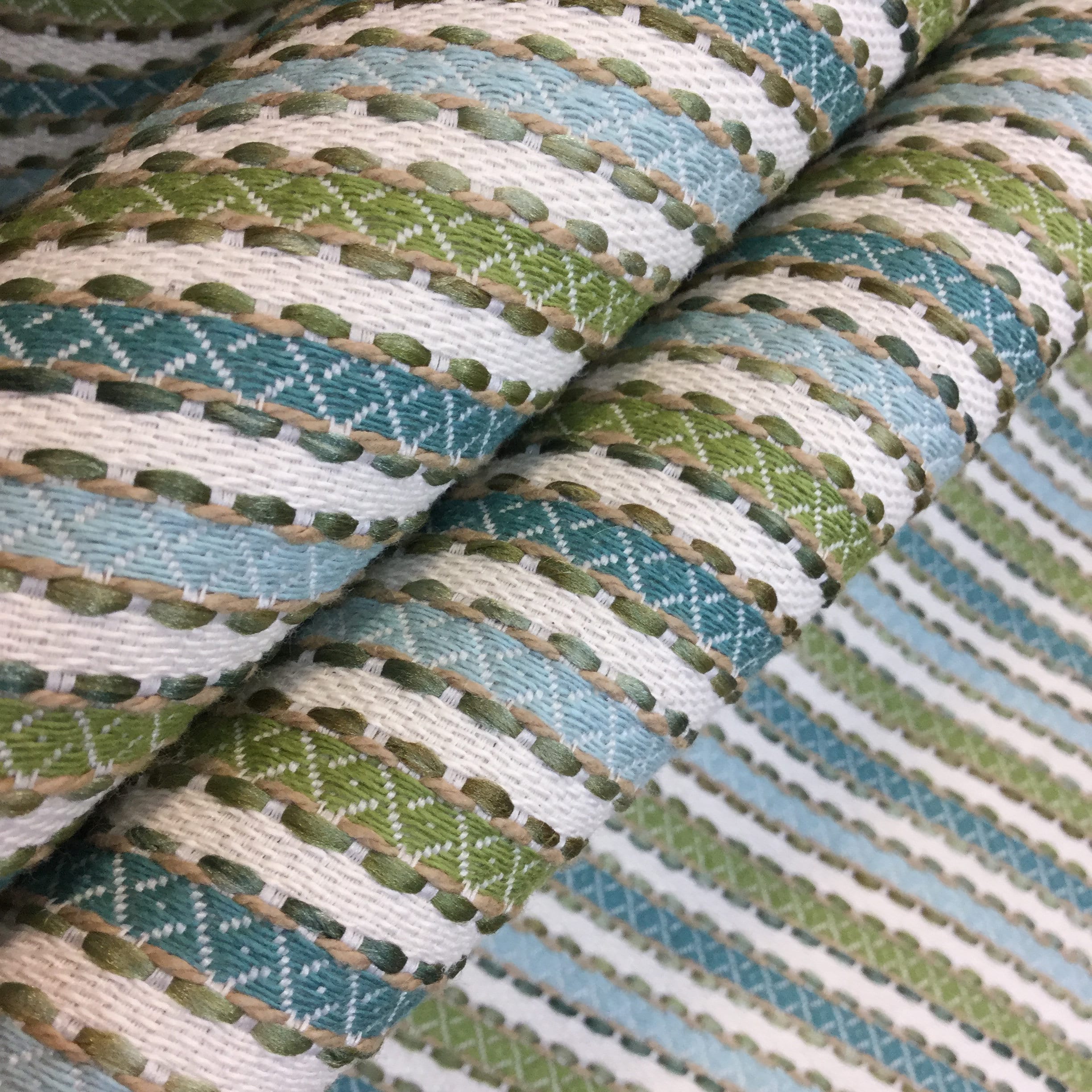 Blue and Green Stripe R/R Upholstery Valance Pillows Etsy