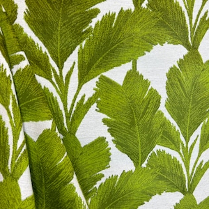 Maldives Verde - green - palm leaves - tropical - coastal - cut velvet - upholstery fabric - fabric by the yard