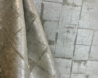 Silver Mitalic Brick - solid - shiny - drapery fabric - pillow fabric - upholstery fabric - home decor - fabric by the yard