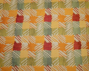 Patch Work - MultiColored Upholstery Fabric - square -  Upholstery Fabric by the yard
