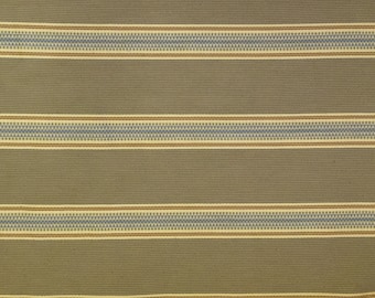 Blue - Khaki Stripe - Upholstery Fabric By The Yard  - Fast Shipping