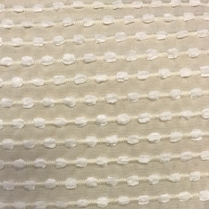 Cream Stripe Dot - Upholstery Fabric by The Yard - Custom Cut Yardage - Home Decor Fabric - Pillows - Drapery - Cushions - Upholstery