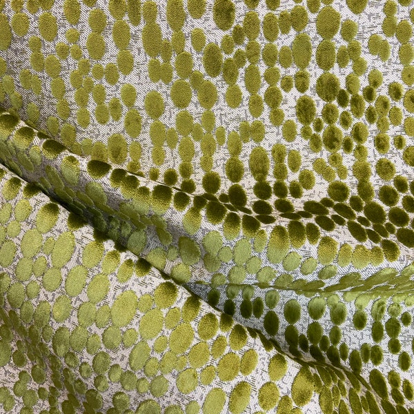 Finch Peridot - Cut Velvet - Green Velvet - Textured Cut Velvet - High End Velvet - Designer Brands - Fabric By The Yard - Home Decor Velvet