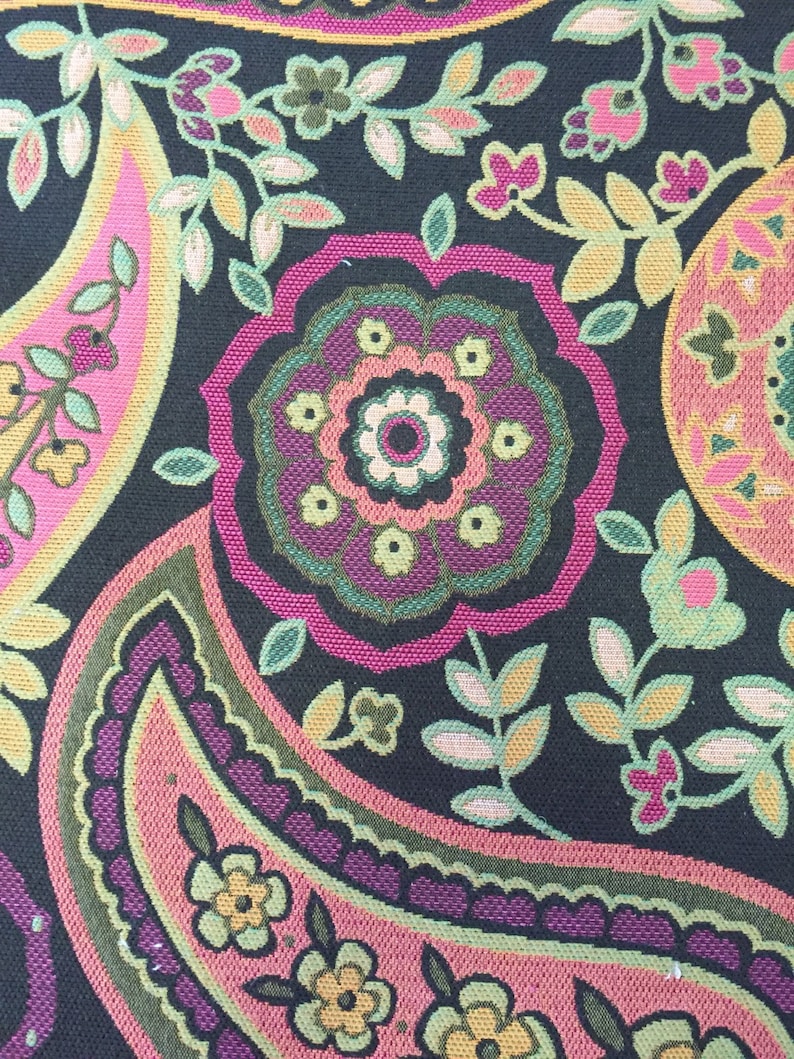 Hot Pink Orange Green Dark Brown Large Scale Paisley - Etsy