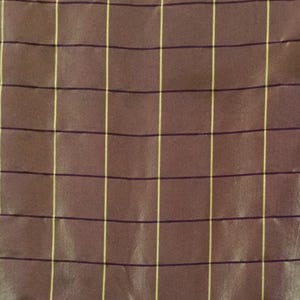 Shimmery Purple and Gold Plaid Silk Fabric By The Yard - Silk Drapery Panels - Shimmery Silk Fabric - Custom Silk Pillows - Silk Squares