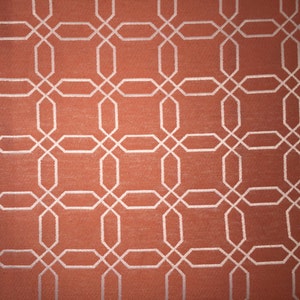 Coral Geometric with Orange Tone - Upholstery Fabric By The Yard