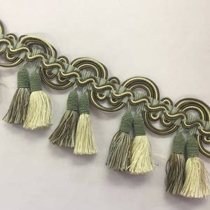 Scolloped Twin Tassel Fringe - Upholstery Fabric by The Yard - Custom Cut Yardage - Pillow Embellishments - Cushion Embellishments - Drapery