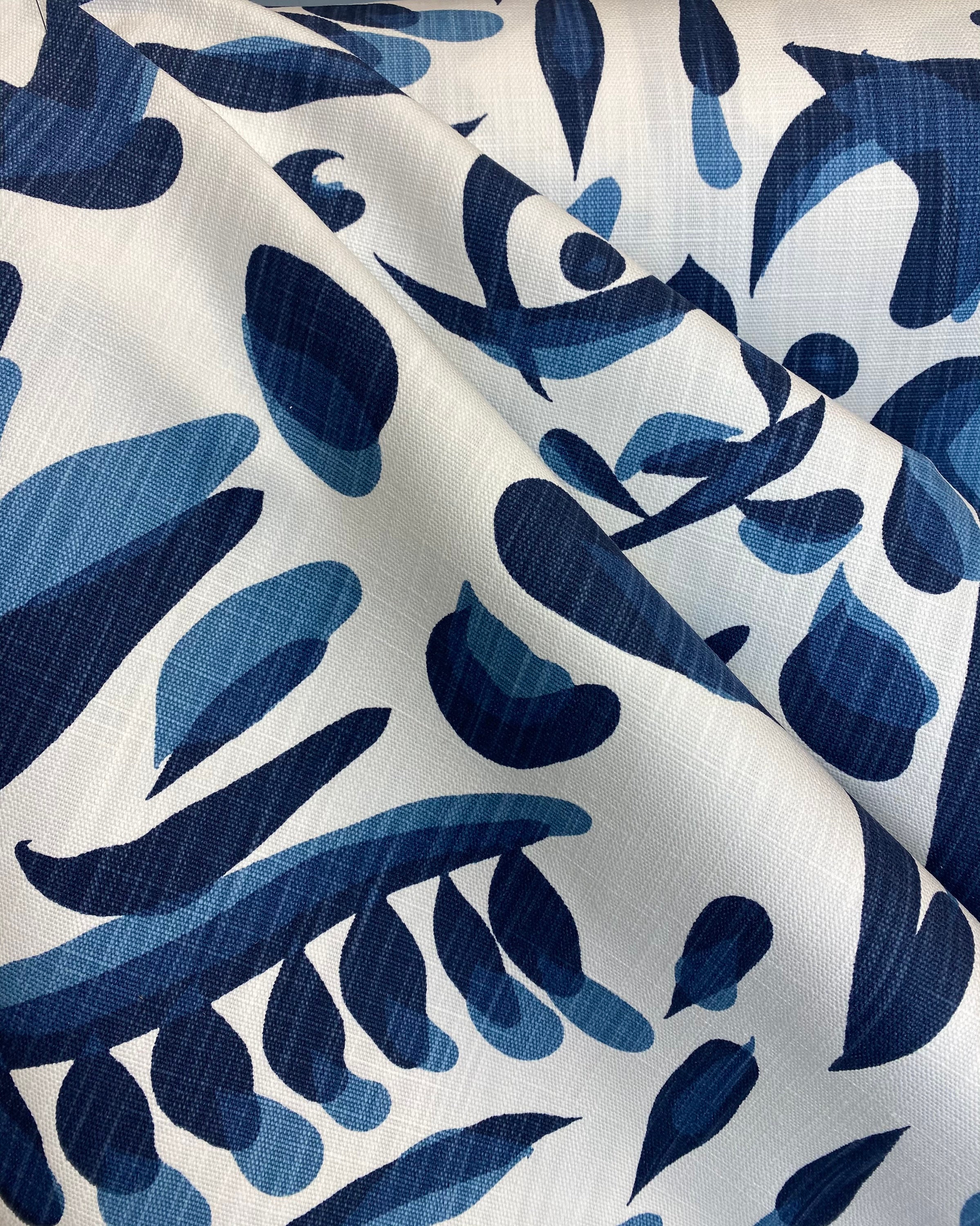 Abstract Classic Blue and White Upholstery Blue and White