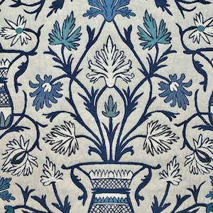 Blue willow - floral print - upholstery fabric