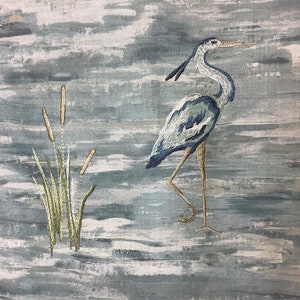 It Girl - Ocean Egret - Elegant Costal Living - Costal Heron - Ocean Blue -  Beach Decor - Decorating Scheme - Custom Heron Pillow Covers