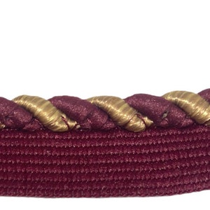 Deep Red and Gold Lip Cord - Traditional Pillow Edging - DIY - Braid - Trim - LipCord - Home Notions - Bespoke - Embellishment