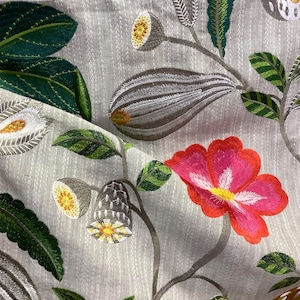 Chromatic Garden Embroidery Fabric - Floral Embroidery - Accent Fabric - Home Decor - Bold Patterned Fabric - Fabric By The Yard